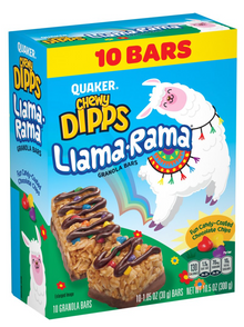 Cereal Bar - Quaker Chewy Dipps Llama Rama (10 Bars) 10.5oz (300g) x 1 Box
