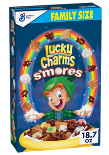 (S6-05) Cereal - Lucky Charms - Smores FAMILY SIZE 18.7 oz (530g) x 1 unit (Cereal Boxes with minor damage due to shipping)