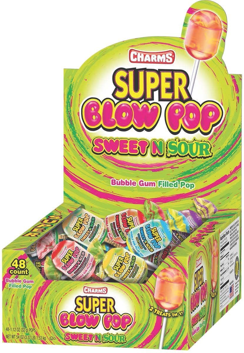 Charms Super Blow Pop Sweet & Sour x 48 units