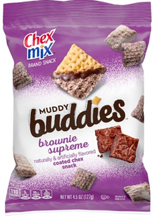 (S6-04) US - CASE - CHIPS - Chex Mix - Muddy Buddies Brownie Supreme 4.5oz (127g) x 7 units (chips bags may deflated during shipping)