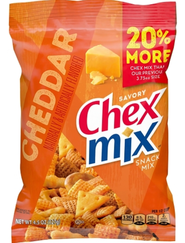 (S6-04) US - CHIPS - Chex Mix - Cheddar 4.5oz (127g) x 8 units (chips bags may deflated during shipping)