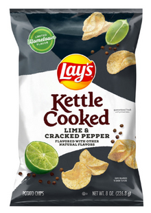 Single - Chips - Lays - Lime & Cracked Pepper Flavored 8oz (226.8g) x 1 Unit