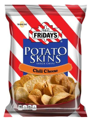 (S6-05) US - Chips - TGI Fridays Chili Cheese Potato Skins 3oz (85g) x 6 bags (chips bags may be deflated during shipping)