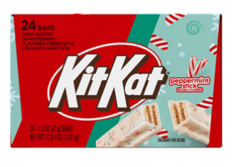 (S8-09) Xmas - Kit Kat Peppermint - Crunchy Bits Crisp Wafers Standard Bar 1.5oz  (43g) x 24 Units
