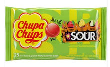 (S6-07) ITALY - Chupa Chups 25pk Assorted Sour Laydown Bag -10.5oz x 12 Units