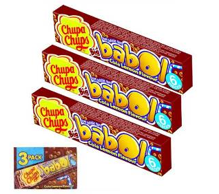 Chupa Chups Babol Gum - Cola Lemon 3 Pack x 24 bags