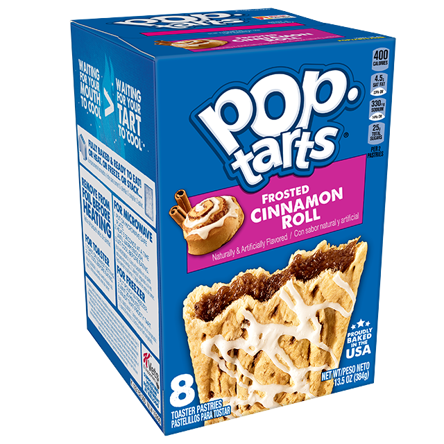(S2-07) Us - Pop Tarts - Cinnamon Roll (8 Toasters) 13.5oz (384g) x 1 Box (Boxes with minor damage due to shipping)