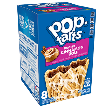 (S2-07) Us - Pop Tarts - Cinnamon Roll (8 Toasters) 13.5oz (384g) x 1 Box (Boxes with minor damage due to shipping)