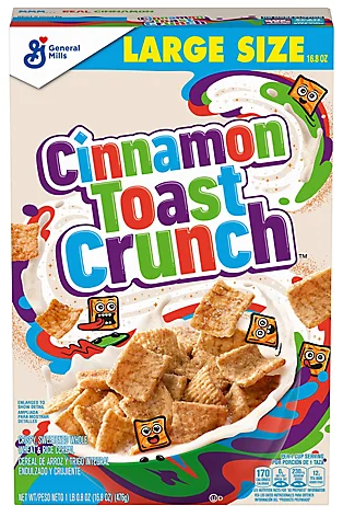 Cereal - Cinnamon Toast Crunch - Large Size 16.8oz (476g) x 1 unit (Boxes with minor damage due to shipping)