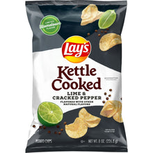 (S1-02) SINGLE - Chips - Lays KETTLE COOKED - LIME & CRACKED PEPPER FLAVOURED 8oz (226g) x 1 unit