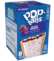 (S2-07) Cool - Pop Tarts - Grape (8 Toasters) 13.50oz (384g) x 1 Box (Boxes with minor damage due to shipping)