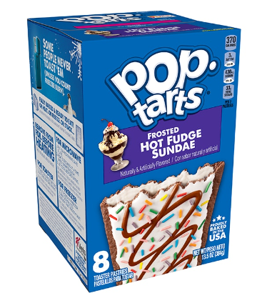 (S2-07)  US - Pop Tarts - Hot Fudge Sundae (8 Toasters) 13.50oz (384g) x 1 Box (Boxes with minor damage due to shipping)