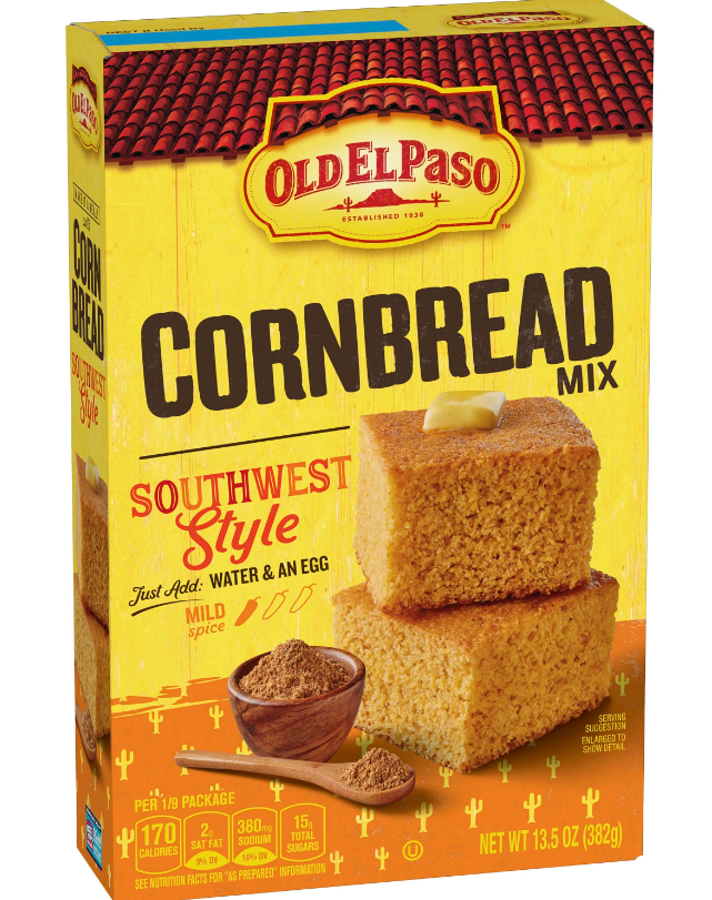 (S1-02)  US - SINGLE - OLD EL PASO CORNBREAD MIX - SOUTHWEST STYLE 13.5OZ (382G) X 1 Unit