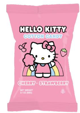 (S6-15) Cotton Candy - Hello Kitty - Cherry and Strawberry 3.1oz (88g) x 12 Units