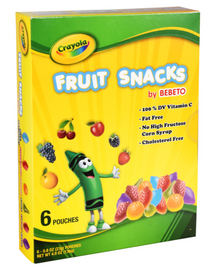 Crayola Fruit Snacks Gummies 6-PK (136g) x 12 Boxes