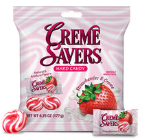 (S6-08) Creme Savers - Strawberry & Creme Peg BAG 6.25oz (85g) x 12 units