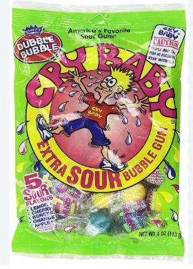 (S6-10) Box - Canada-  Cry Baby Sour Gumballs Peg Bag - 4oz(113g) x 12 Units - SugarMarket.ca