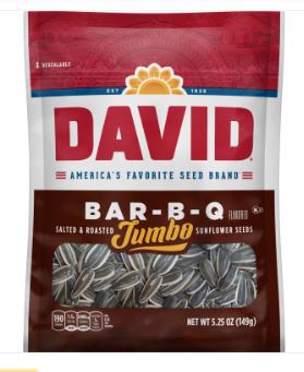 (S6-04) US - David Jumbo Sunflower Seeds - BBQ 5.25 oz (149g) x 12 units