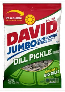 (S6-04) Us - DAVID  Jumbo Sunflower Seeds -  DILL PICKLE 5.25 oz (149g) x 12 Units