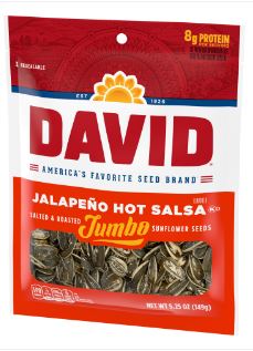(S6-04) Box - Us - DAVID  Jumbo Sunflower Seeds - Jalapeno 5.25 oz (149g) x 12 Units - SugarMarket.ca