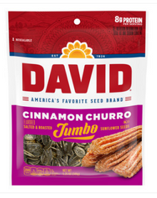 (S6-04) Single -  DAVID Sunflower Jumbo Seeds - Cinnamon Churro 5.25oz (149g) x 1 Unit