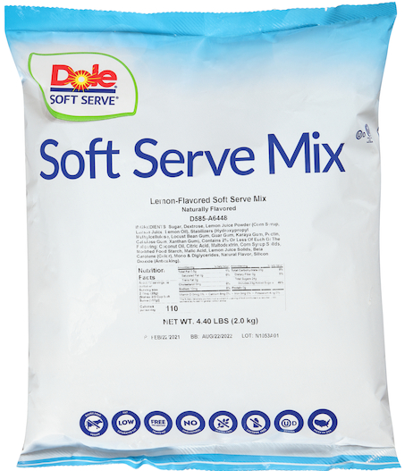 (S5-08) Dole - Soft Serve Mix - Lemon 4.4lb (2 Kg) x 1 Bag