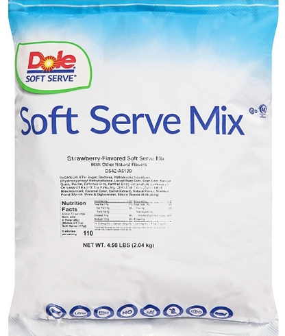 (S5-08) Dole - Soft Serve Mix - Strawberry 4.5lb (2.04 Kg) x 1 Bag