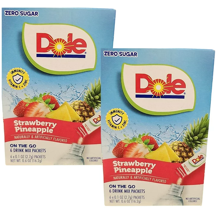 (S5-05) Us - Drink Mix - CASE - Dole - Strawberry Pineapple Zero Sugar (6 pockets) x 12 Boxes