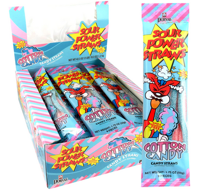 (S1-06) Netherlands - Dorval - Sour Power Straws - Cotton Candy 1.75oz (50g) x 24 units