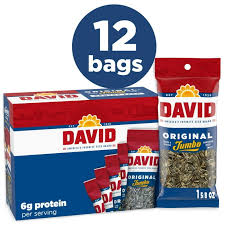 (S6-04) Box - US - David Jumbo Sunflower Seeds - ORIGINAL (Salted & Roasted) 5.25 oz 12 units - SugarMarket.ca