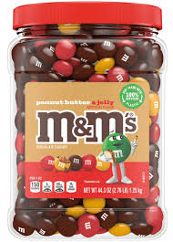 (S4-01) Box - TUB - M&M - Peanut Butter and Jelly Milk Chocolate Candy 44.3 oz (1.25kg) x 1 jar