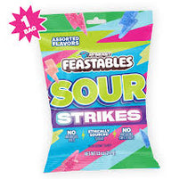 (S4-03) Mr Beast - Feastables - Sour Strikes Assorted Flavors  4.5oz (127g) x 1 Unit (Watermelon,Raspberry,Green Apple and Strawberry)
