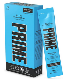 (S1-02) Drink Mix - Prime Hydration Powder - BLUE RASPBERRY x 6 Sticks (Box may has minor damges caused by shipping)