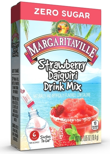 (S5-05) Drink Mix - Zero Sugar - Margaritaville - Strawberry Daiquiri 6-Sticks x 12 units