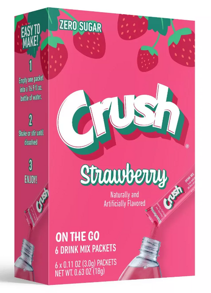 (S5-01) US - Drink Mix - CASE - On the Go - Strawberry Crush Sugar Free (6 pockets) x 12 Boxes