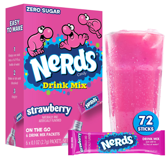(S1-02) Single - Drink Mix - Nerds - Strawberry Zero Sugar (6 pockets) x 1 Box