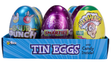 EASTER - TIN EGGS - AIRHEADS, SOUR PUNCH & WARHEADS 1.8OZ (51G) X 24 UNITS