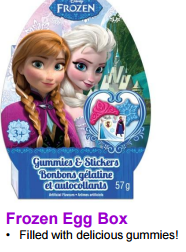 Easter -Egg Box-FROZEN-candy & sticker 57g x 24 units (Start Ship Out: Feb 11, 2016)
