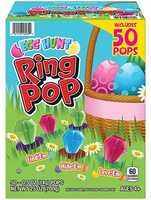 (S4-03) EASTER- Ring Pop - Egg Hunt 25 oz (700g) ,50 pcs x 1 Unit