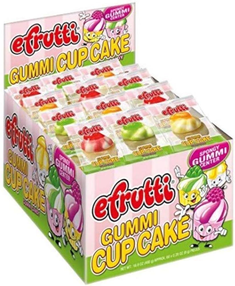 (S1-04) China - eFrutti Gummi Cupcakes (wrapped) 60 units