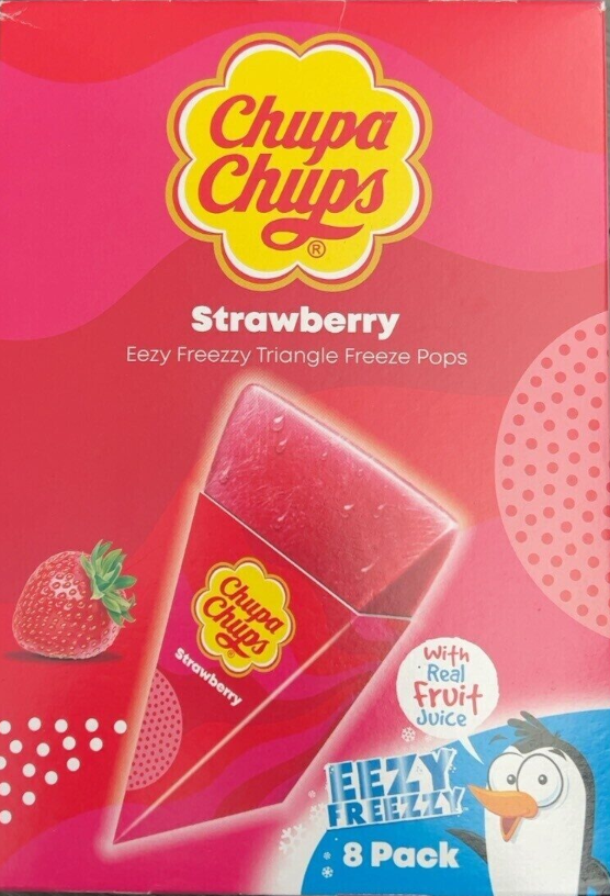 Europe - Freeze Pops - Chupa Chups Triangles - Strawberry 62ml x 8 units