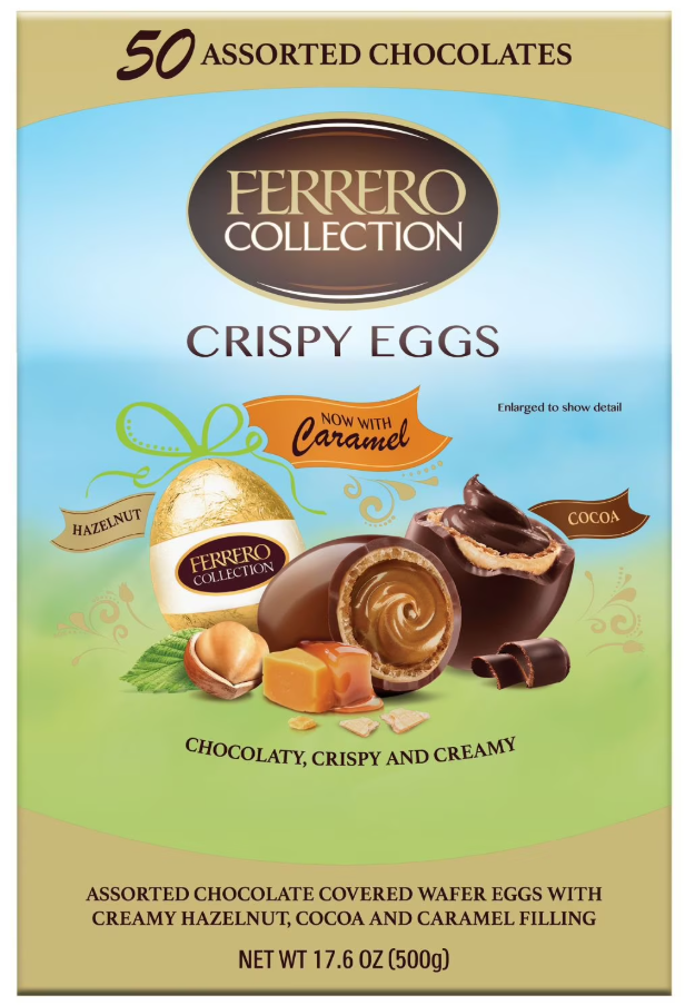 (S8-03) Easter - Ferrero Crispy Chocolate Eggs Variety Pack (50 Pack) 17.6 oz (500g) x 1 Unit