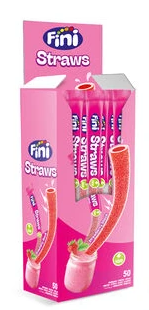 (S6-14) Fini - Strawberry Sour Straws x 50 Units