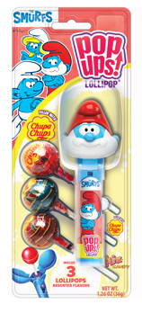 (S6-03) Flix Candy Smurfs Pop Up Blister Pack - 1.26oz (36g) x 6 Units