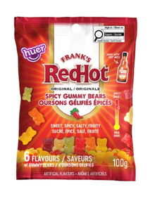 (S6-10) Huer - Franks Red Hot Gummy Bears Peg Bag - 100g X 15 Units
