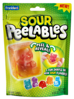 (S6-14) Frankford - Peelable Assorted Animals Gummy Bag - Sour 4.25oz (120g) x 9 Units