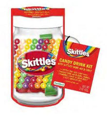XMAS - Frankford Skittles Mason Jar Candy Drink Kit 0.85oz x 9 Units