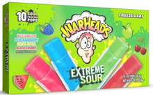 (S5-05) Us - Freezer Pop - Warheads Assorted (10 POPS) 10oz (283.5g) x 12 BOXES (Watermelon, Blue Raspberry, Apple, And Black Cherry)