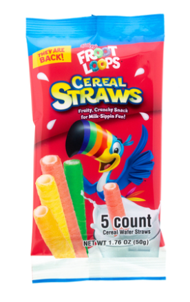 1 Units - Single - Cereal Straws 5ct Sleeves 1.76 oz (50g)