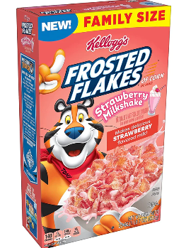 Cereal - Frosted Flakes - Strawberry Milkshake FAMILY SIZE 23oz (652g) x 1 unit (Boxes with minor damage due to shipping)